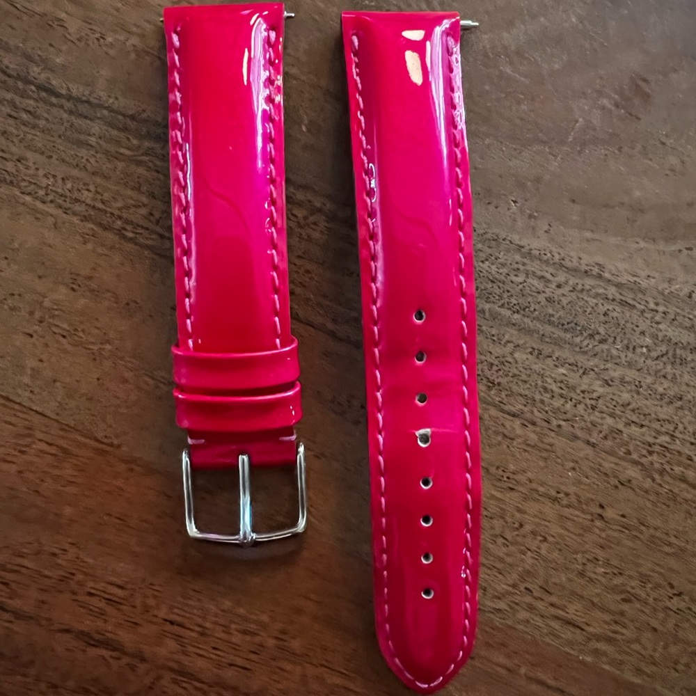 Hot pink patent leather Michele watch band